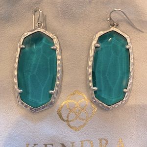 Kendra Scott earrings- turquoise/ blue with silver around jewel